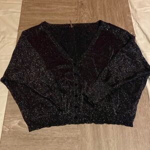 Free people silver sparkle batwing cardigan size medium